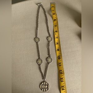 CC, toggle necklace, black/cream/faux Diamond